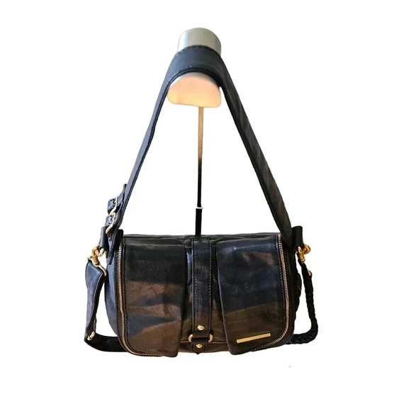 Matt & Nat Vegan Leather Braided Strap  Crossbody Shoulder Bag Navy Blue. - Picture 2 of 13